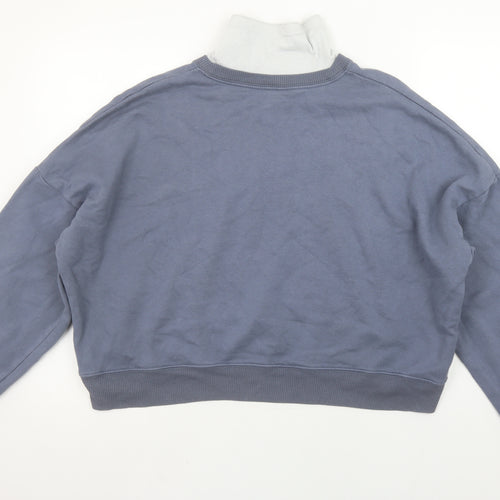 Hollister Womens Blue Beverly Hills Collared Pullover Sweatshirt L