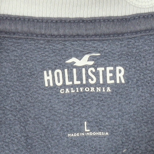 Hollister Womens Blue Beverly Hills Collared Pullover Sweatshirt L