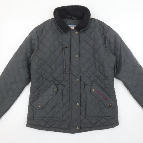 Just Togs Womens Grey Quilted Mid-Length Jacket XS