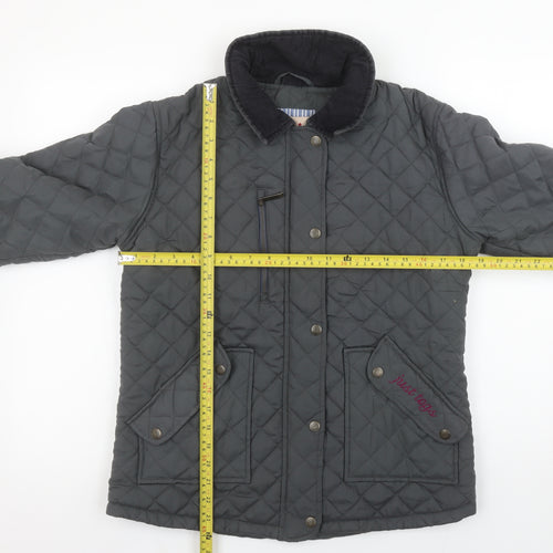 Just Togs Womens Grey Quilted Mid-Length Jacket XS