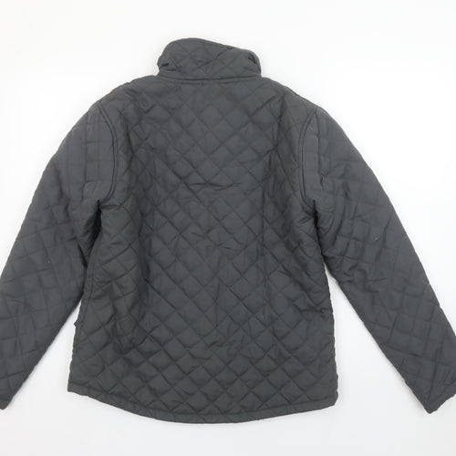 Just Togs Womens Grey Quilted Mid-Length Jacket XS