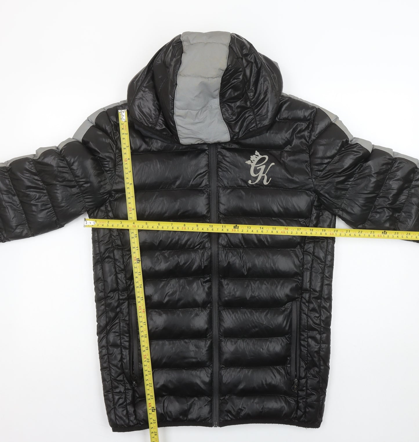 Gym King Mens Black Puffer Jacket S Hooded Padded Full Zip Winter Coat