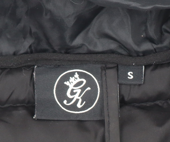 Gym King Mens Black Puffer Jacket S Hooded Padded Full Zip Winter Coat