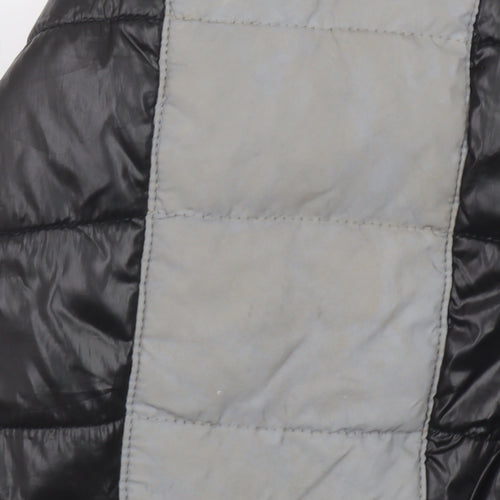 Gym King Mens Black Puffer Jacket S Hooded Padded Full Zip Winter Coat