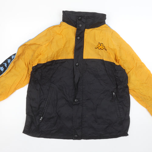 Kappa Boys Yellow Black Track Jacket Size 164 Full Zip Logo Sportswear