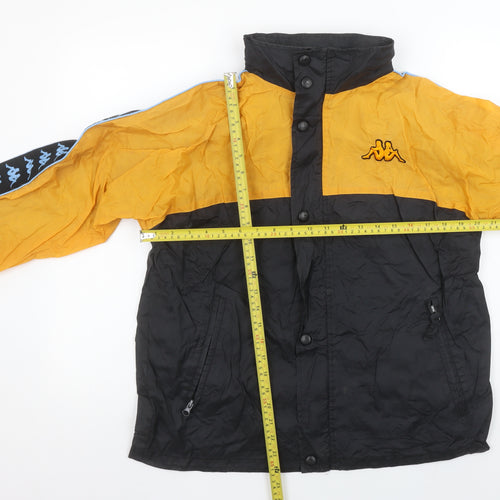 Kappa Boys Yellow Black Track Jacket Size 164 Full Zip Logo Sportswear