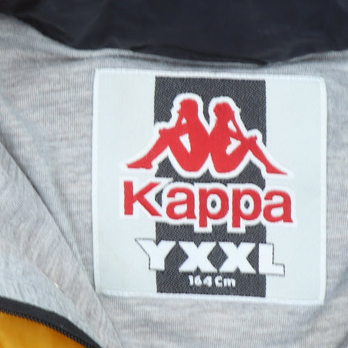 Kappa Boys Yellow Black Track Jacket Size 164 Full Zip Logo Sportswear
