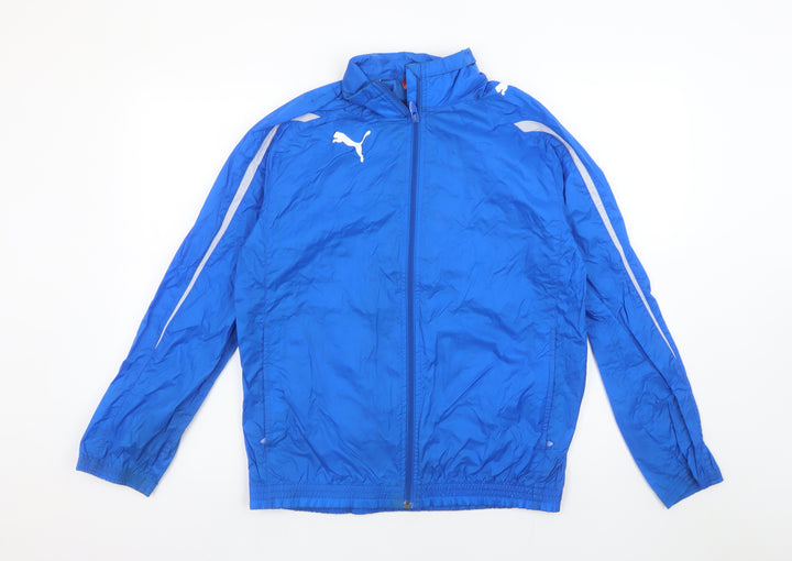 Puma Boys Blue Track Jacket Size 14 Years Lightweight Full Zip Sports Top