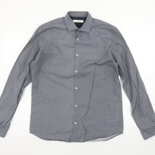 Jack & Jones Premium Men's Blue Small Slim Fit Long Sleeve Button-Up Shirt