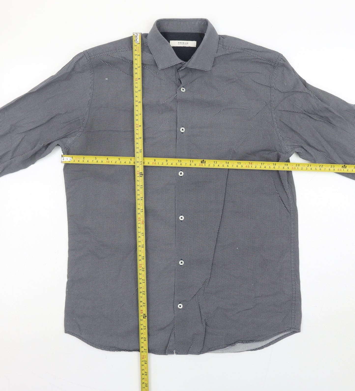 Jack & Jones Premium Men's Blue Small Slim Fit Long Sleeve Button-Up Shirt