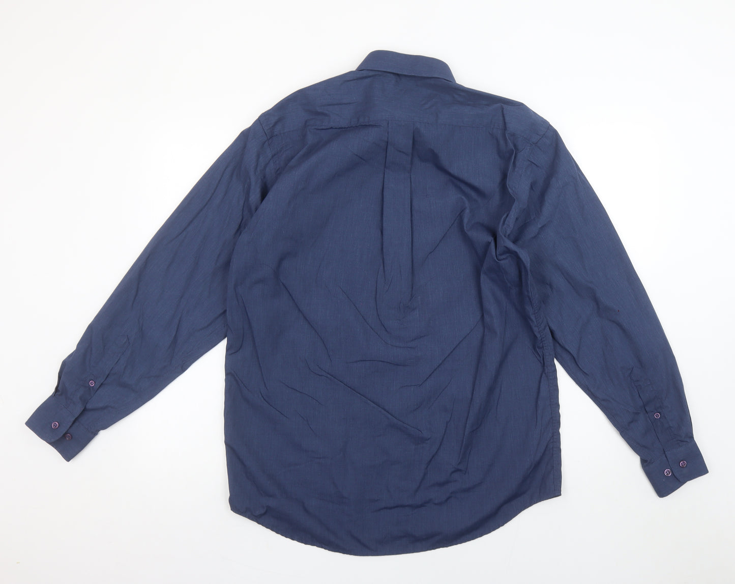Daniel Grahame Men's Blue 15.5in Long Sleeve Cotton Blend Shirt