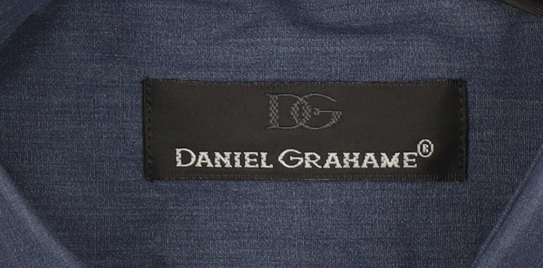 Daniel Grahame Men's Blue 15.5in Long Sleeve Cotton Blend Shirt