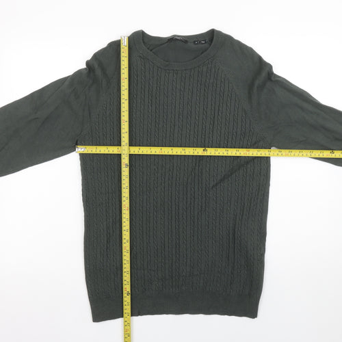 Jack & Jones Men’s Green Cable Knit Crew Neck Jumper Size S
