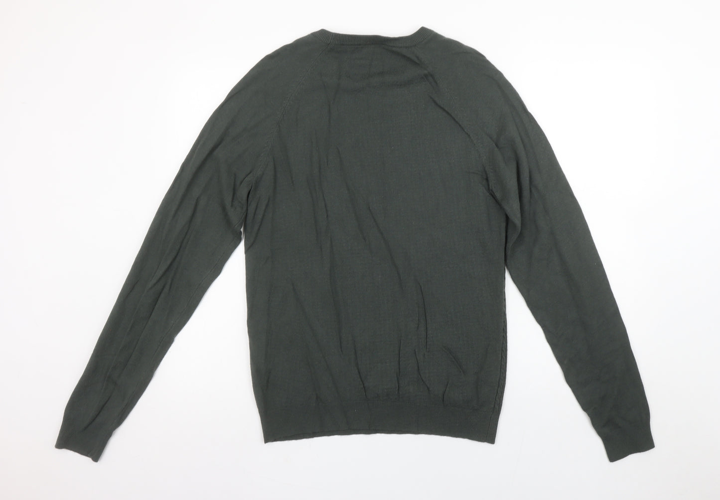Jack & Jones Men’s Green Cable Knit Crew Neck Jumper Size S