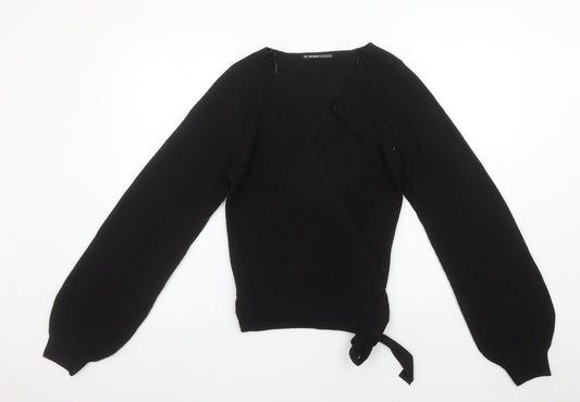 Threadbare Women’s Black Wrap Knit Jumper Size 12 Tall