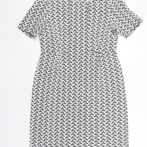 White Stuff Women's Black White Geometric Shift Dress Size 10