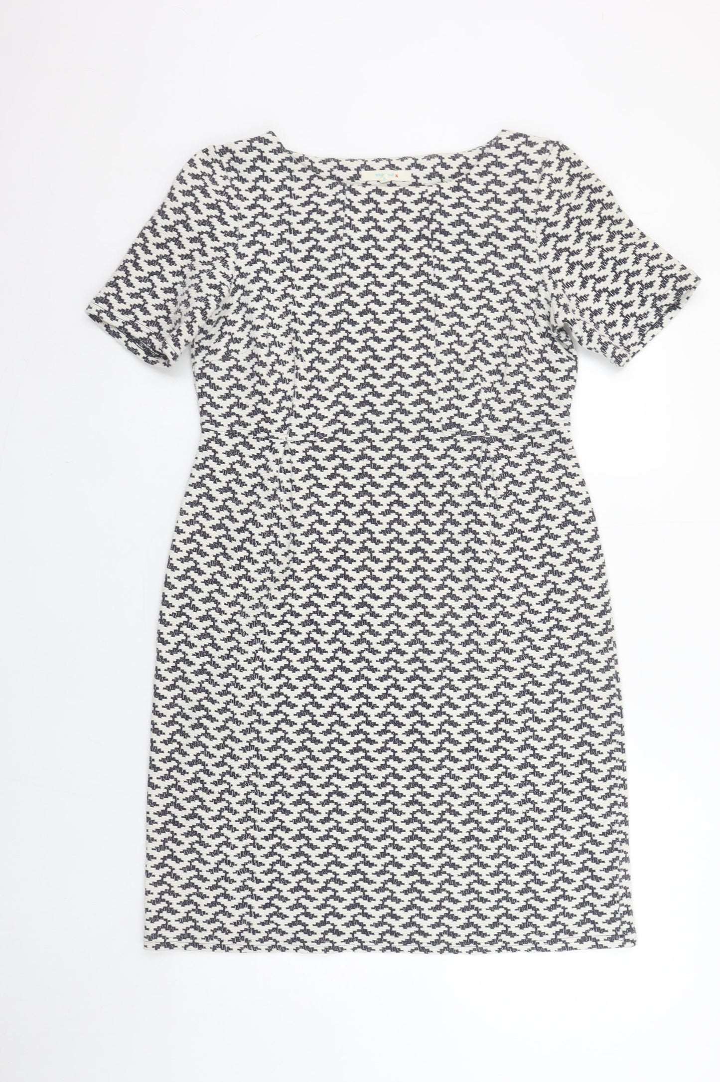 White Stuff Women's Black White Geometric Shift Dress Size 10