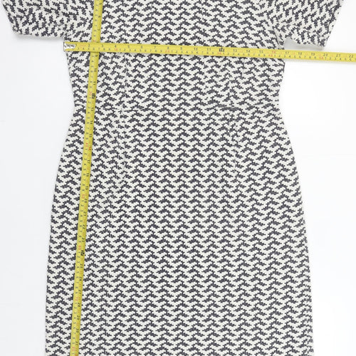 White Stuff Women's Black White Geometric Shift Dress Size 10