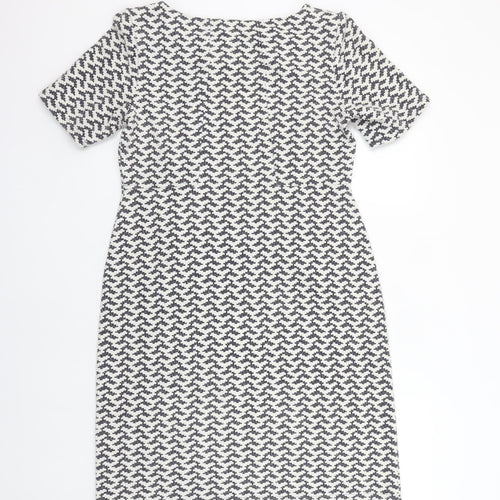 White Stuff Women's Black White Geometric Shift Dress Size 10