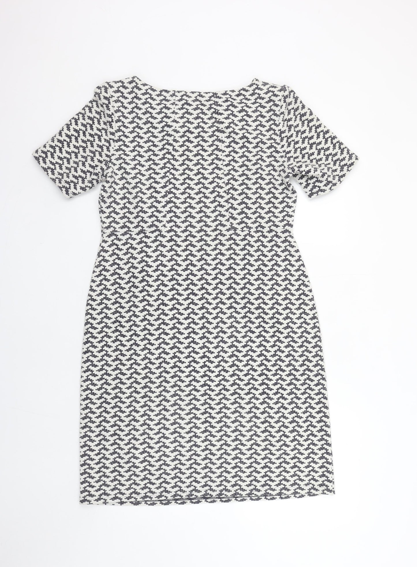 White Stuff Women's Black White Geometric Shift Dress Size 10