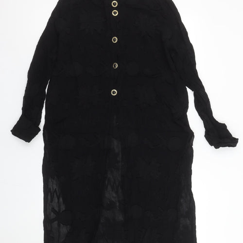 Elinette Design Women’s Black Long Sleeve Tunic Blouse UK 14