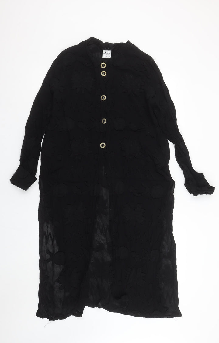 Elinette Design Women’s Black Long Sleeve Tunic Blouse UK 14