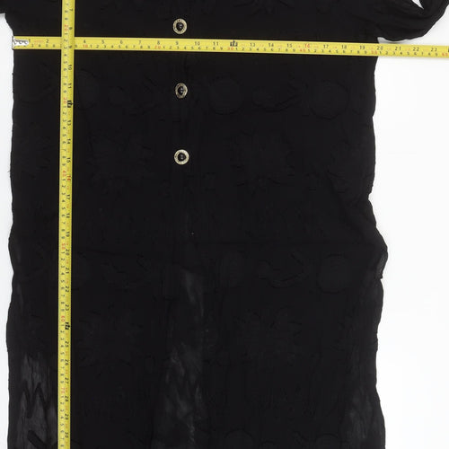 Elinette Design Women’s Black Long Sleeve Tunic Blouse UK 14