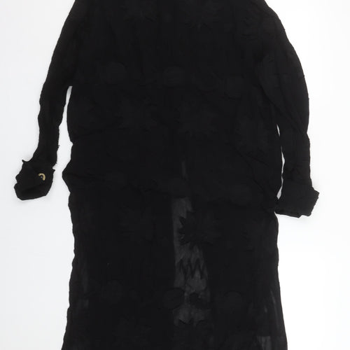Elinette Design Women’s Black Long Sleeve Tunic Blouse UK 14