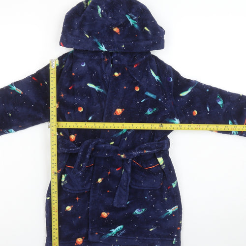 Ted Baker Boys Blue Space Fleece Hooded Robe Age 3-4 Years