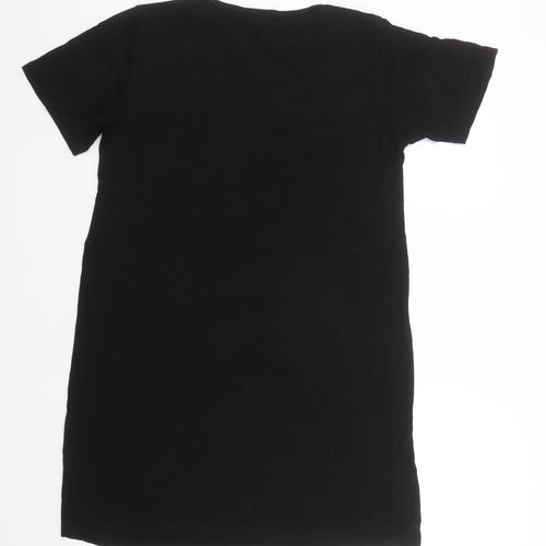 Select Womens Black Size 10 T-Shirt Dress Femme La Mode Print