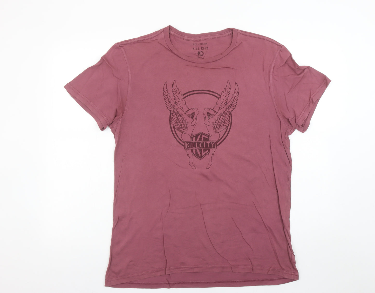 Kill City Men's Red Graphic Cotton T-Shirt Size M Gothic Rock Style
