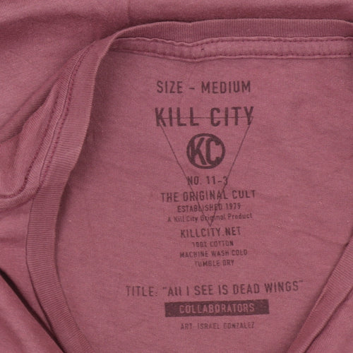 Kill City Men's Red Graphic Cotton T-Shirt Size M Gothic Rock Style