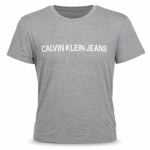 Calvin Klein Jeans Men's Grey Small Logo Cotton T-Shirt