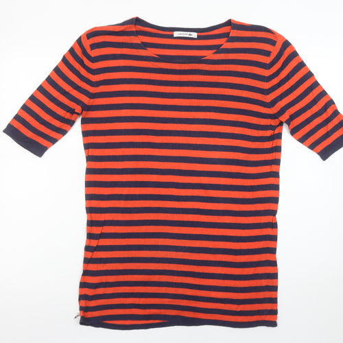Lacoste Women’s Multicoloured Striped Cotton T-Shirt Size 16