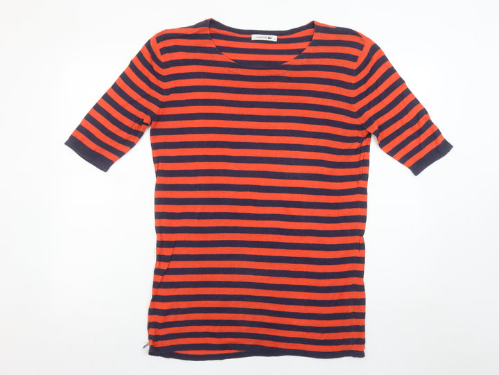 Lacoste Women’s Multicoloured Striped Cotton T-Shirt Size 16