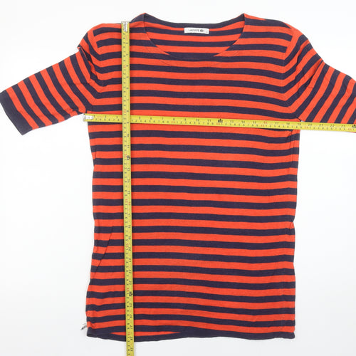 Lacoste Women’s Multicoloured Striped Cotton T-Shirt Size 16
