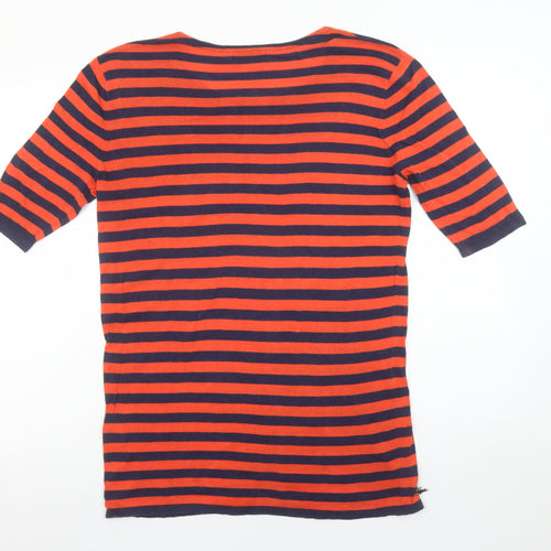 Lacoste Women’s Multicoloured Striped Cotton T-Shirt Size 16