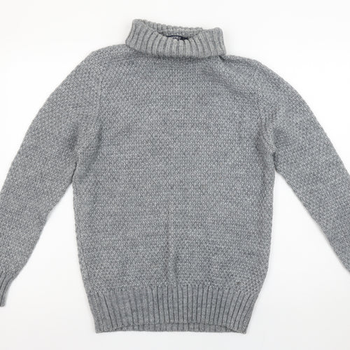 Springfield Women's Grey Roll Neck Knit Jumper Size 12