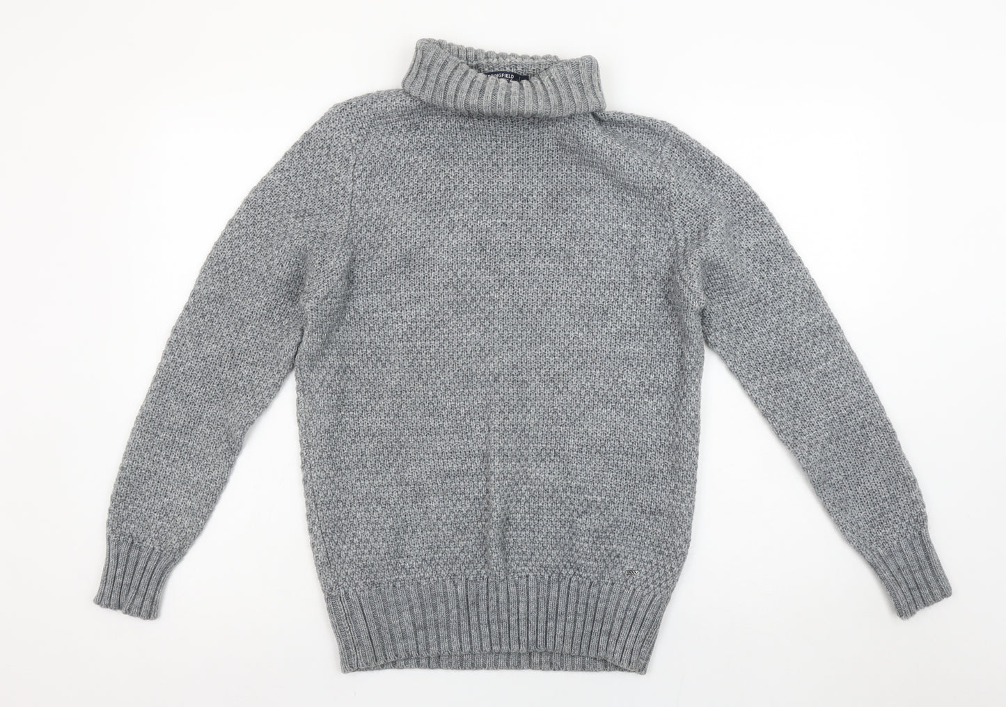 Springfield Women's Grey Roll Neck Knit Jumper Size 12