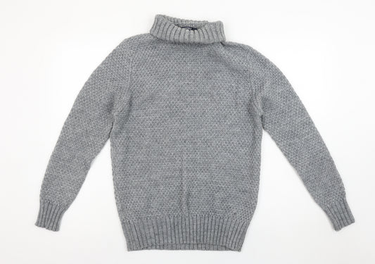 Springfield Women's Grey Roll Neck Knit Jumper Size 12