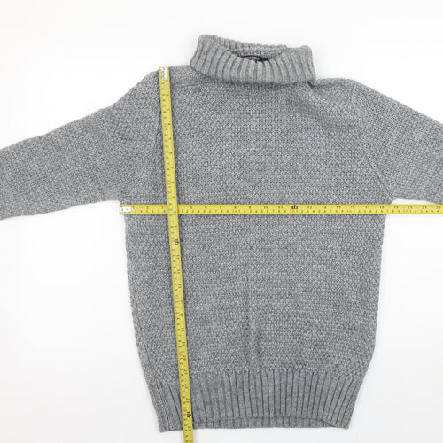 Springfield Women's Grey Roll Neck Knit Jumper Size 12