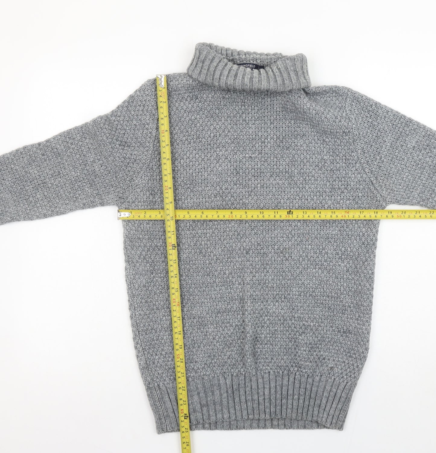 Springfield Women's Grey Roll Neck Knit Jumper Size 12