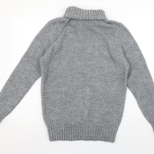 Springfield Women's Grey Roll Neck Knit Jumper Size 12