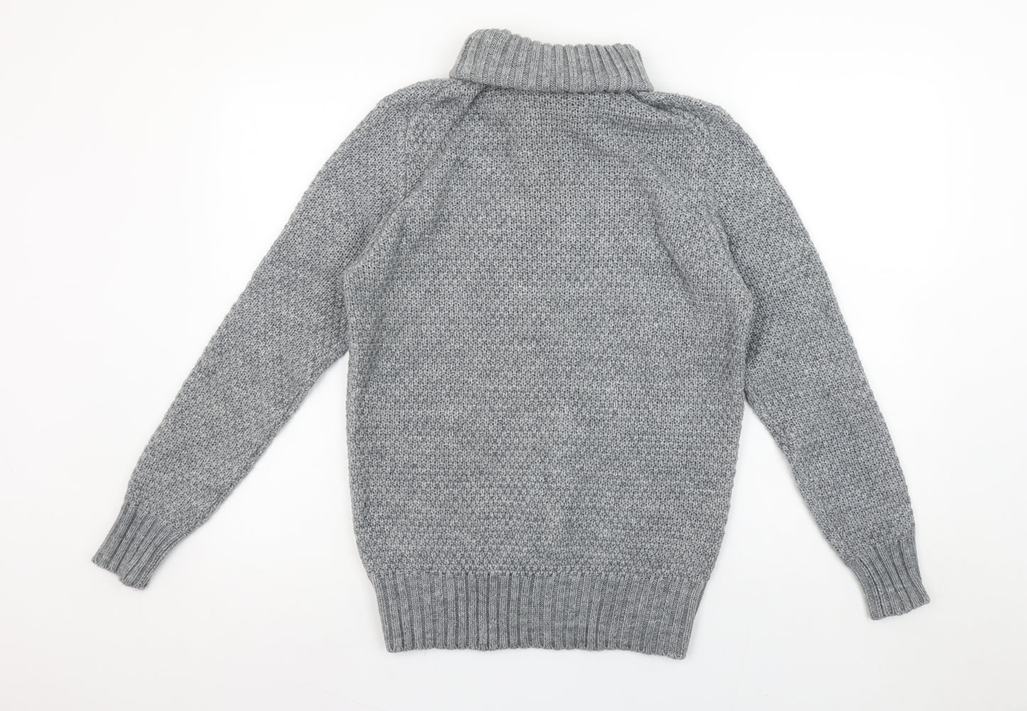 Springfield Women's Grey Roll Neck Knit Jumper Size 12
