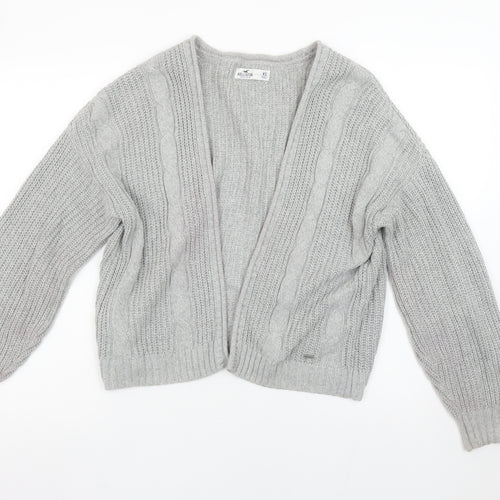 Hollister Women’s Grey Cable-Knit Open Front Cardigan XS