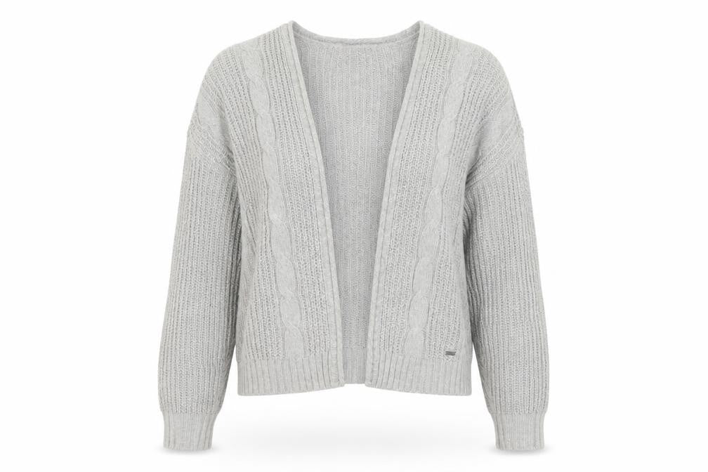 Hollister Women’s Grey Cable-Knit Open Front Cardigan XS
