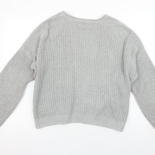 Hollister Women’s Grey Cable-Knit Open Front Cardigan XS