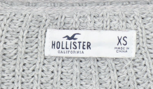 Hollister Women’s Grey Cable-Knit Open Front Cardigan XS