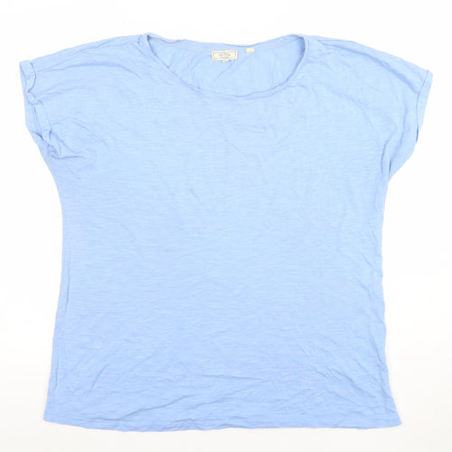 Fat Face Women's Blue Size 14 Basic Scoop Neck Cotton Modal T-Shirt