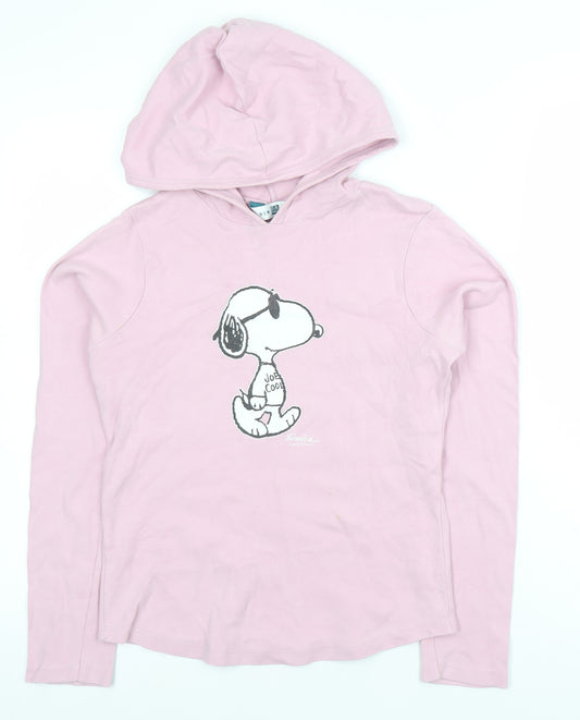 New Look Girls Pink Snoopy Pullover Hoodie - Size 12 Years
